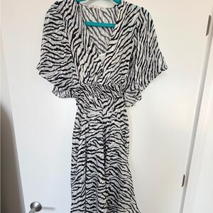 Maje Zebra Print Midi Dress